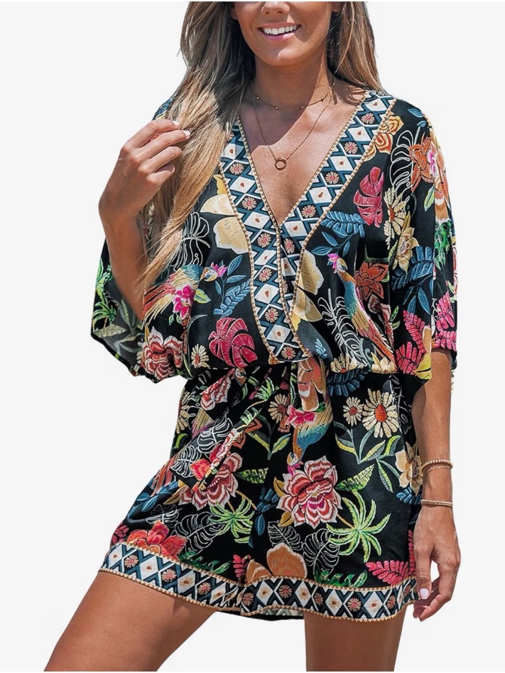 Cupshe Black Floral Romper